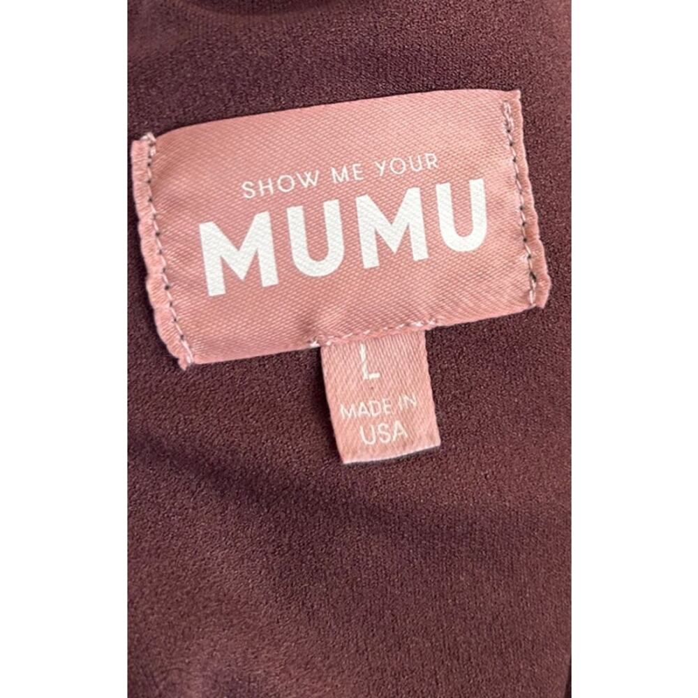 Show Me Your Mumu Aria Maxi Dress in Chocolate Stretch Chiffon L - Picture 4 of 8